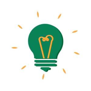 Illustration av en grön glödlampa