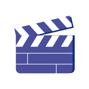 illustration av en blå klappa för filminspelning